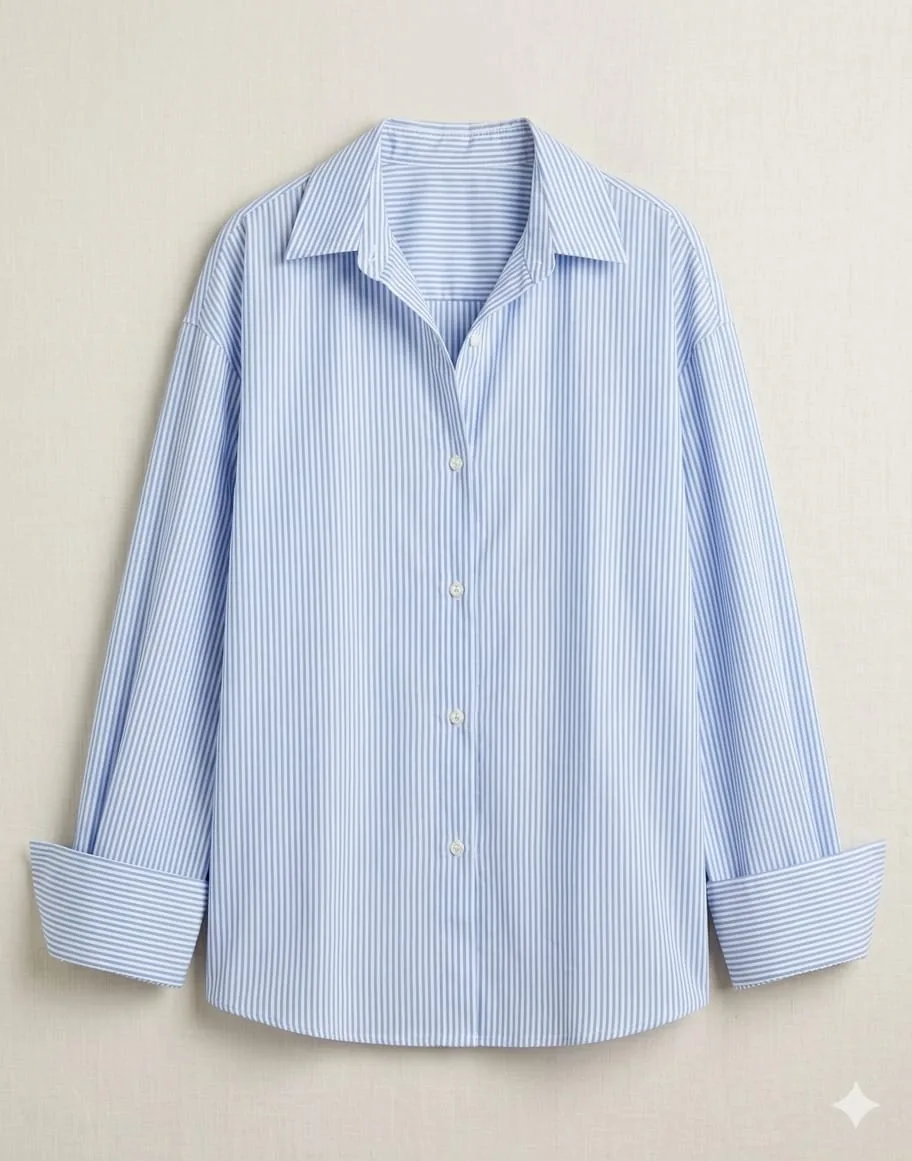 Blue stripped button-down shirt