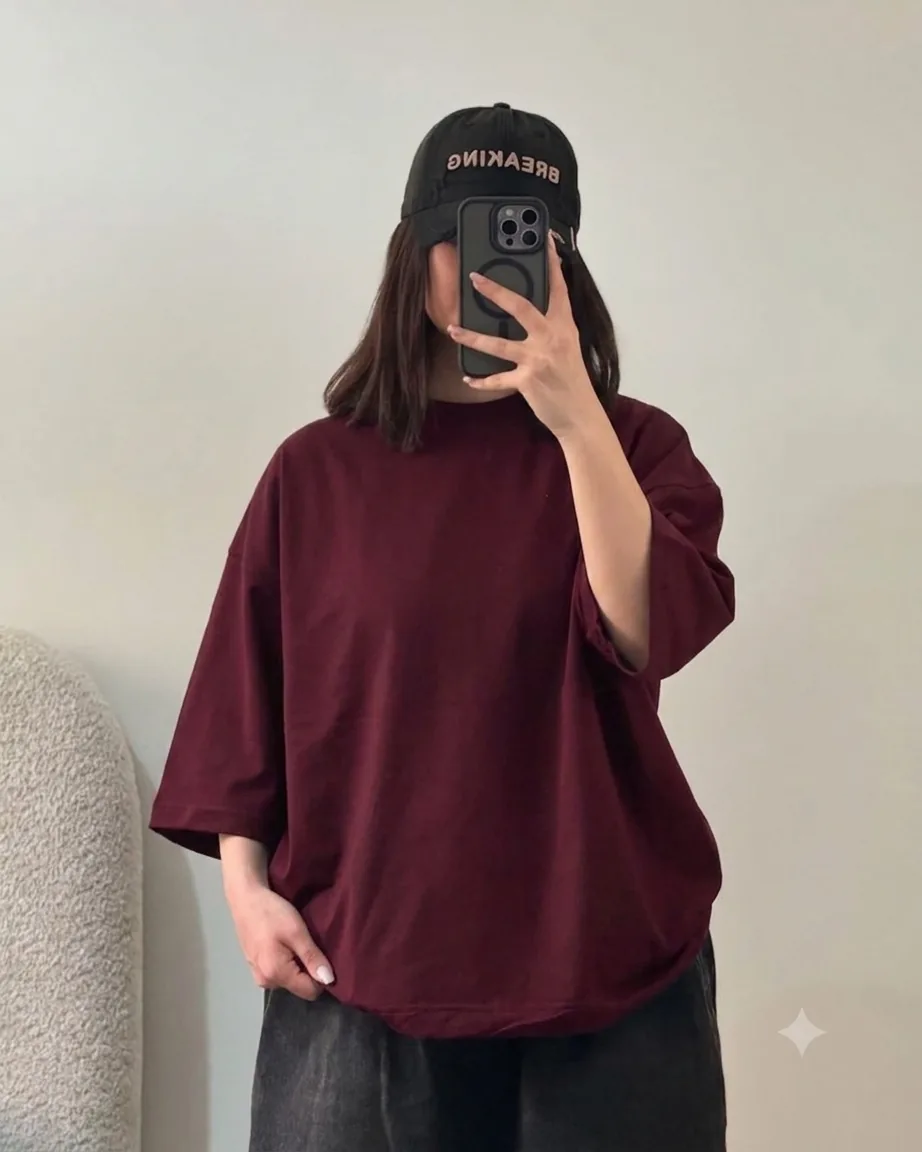 Burgundy oversized Tshirt