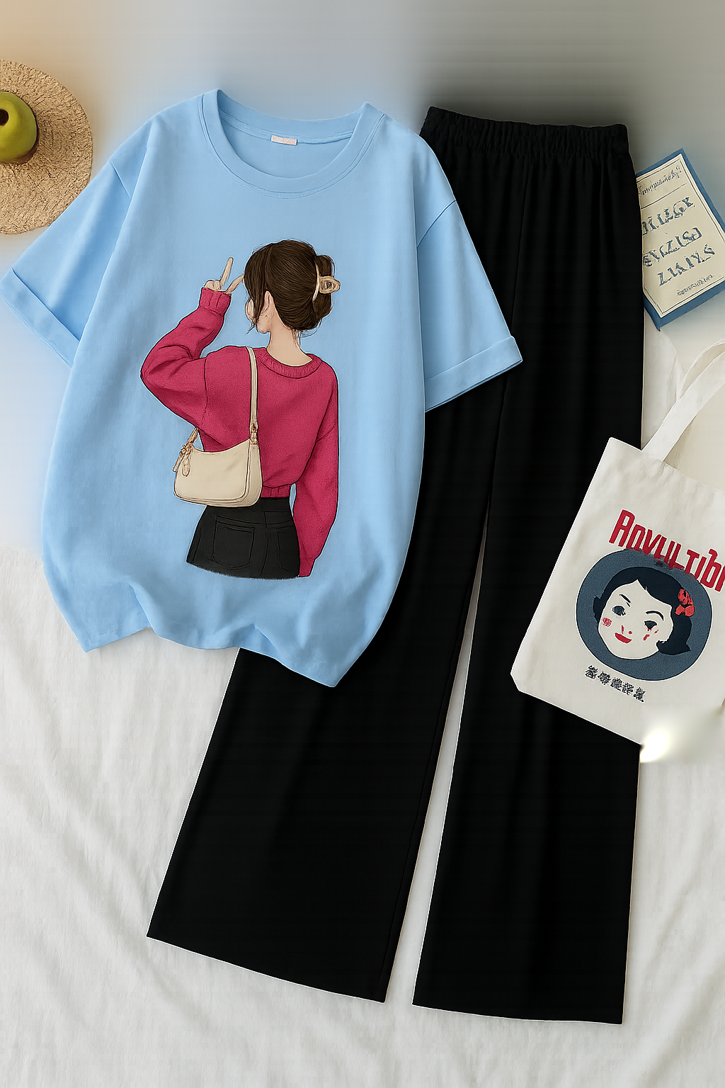 Girl with Pink Bag Casual Combo