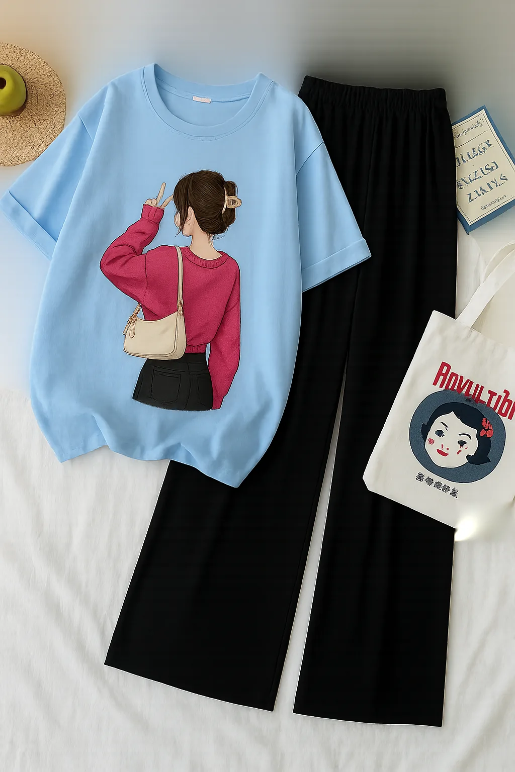 Girl with Pink Bag Casual Combo