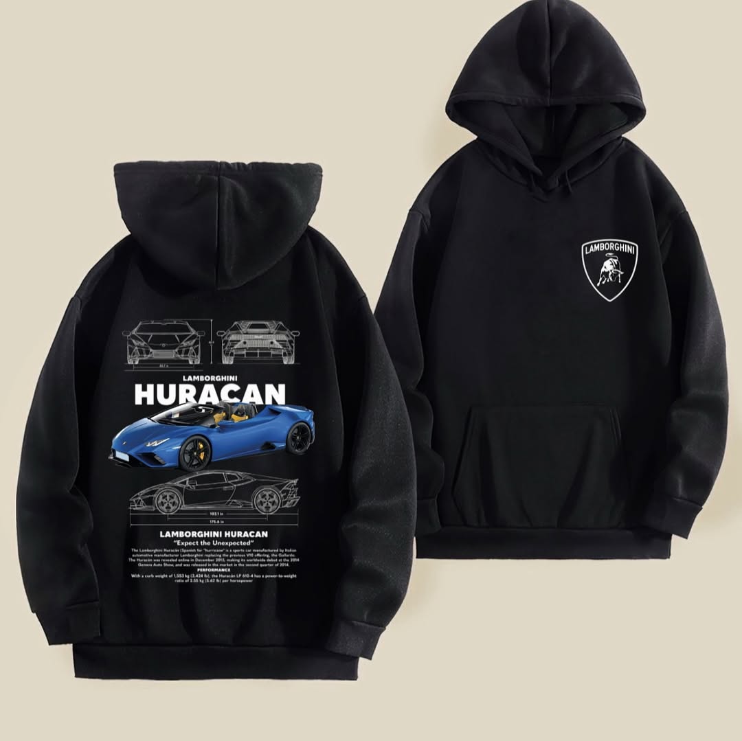 Lamborghini Huracán Graphic Hoodie – Supercar Street Style Hoodie
