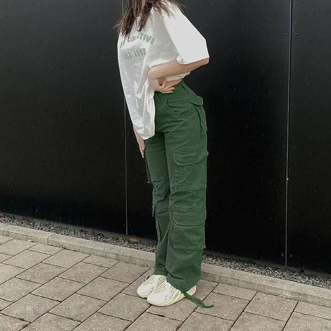 Olive Green Multi-Pocket Cargo