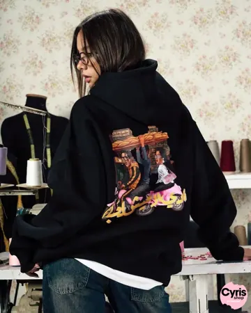 Urban Ride Graphic Hoodie – Black