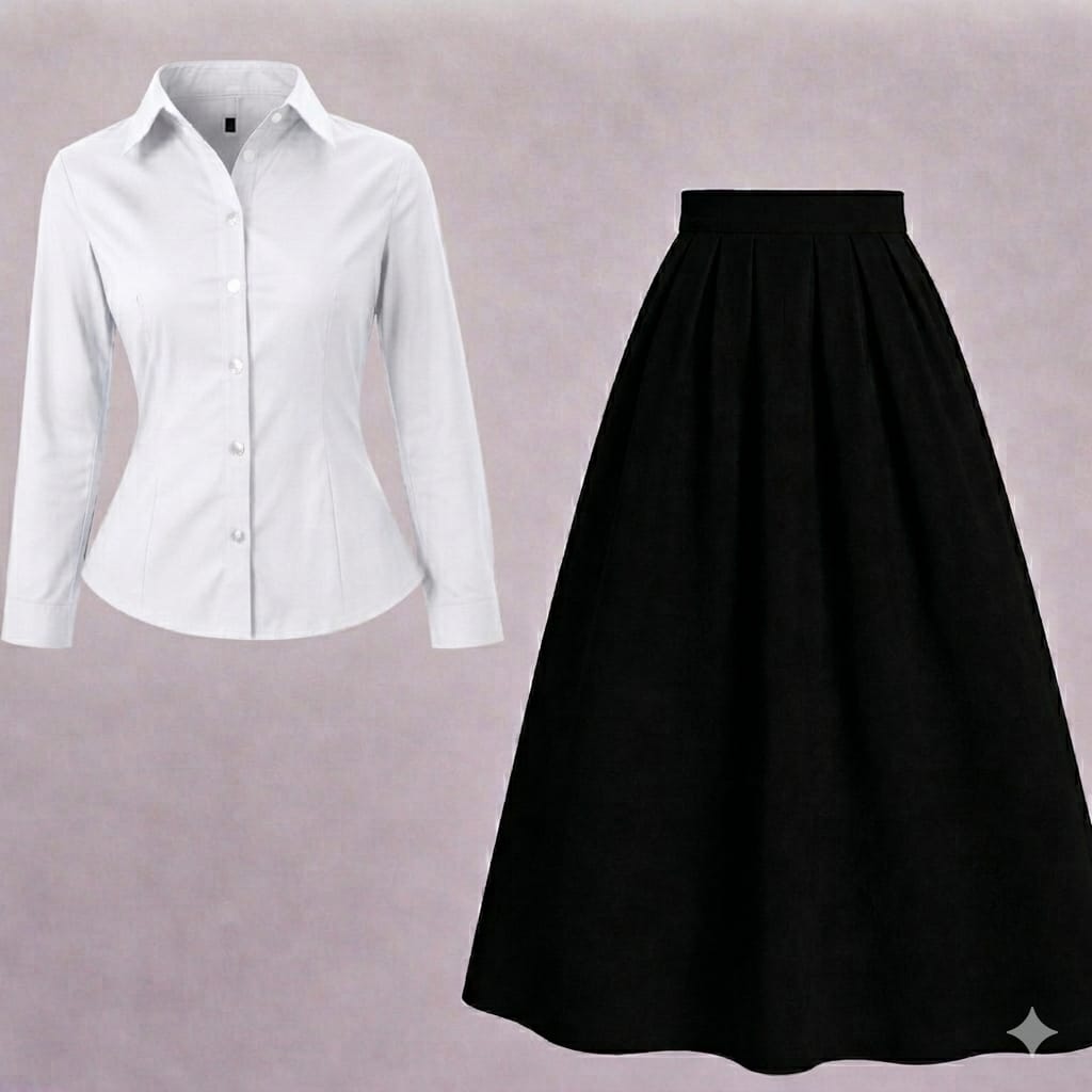 Button-Down Shirt & Skirt Combo (2-Piece)